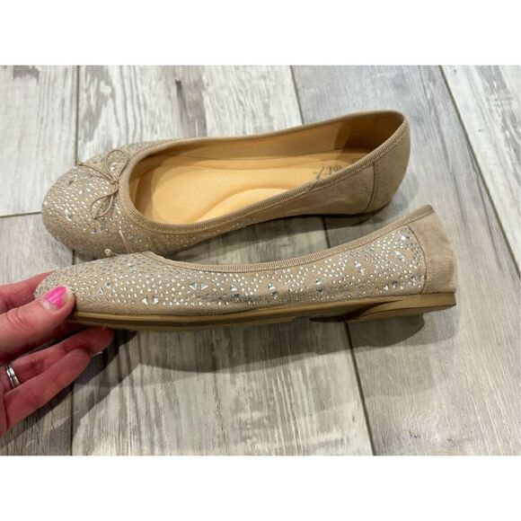 Y Not tan diamond flat slip on shoes size 7W - Picture 6 of 9